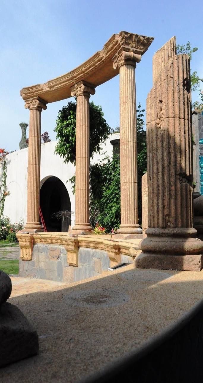 Classical columns and entrance