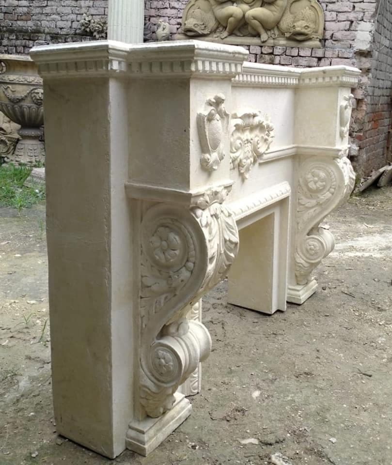 Carved fireplace surround