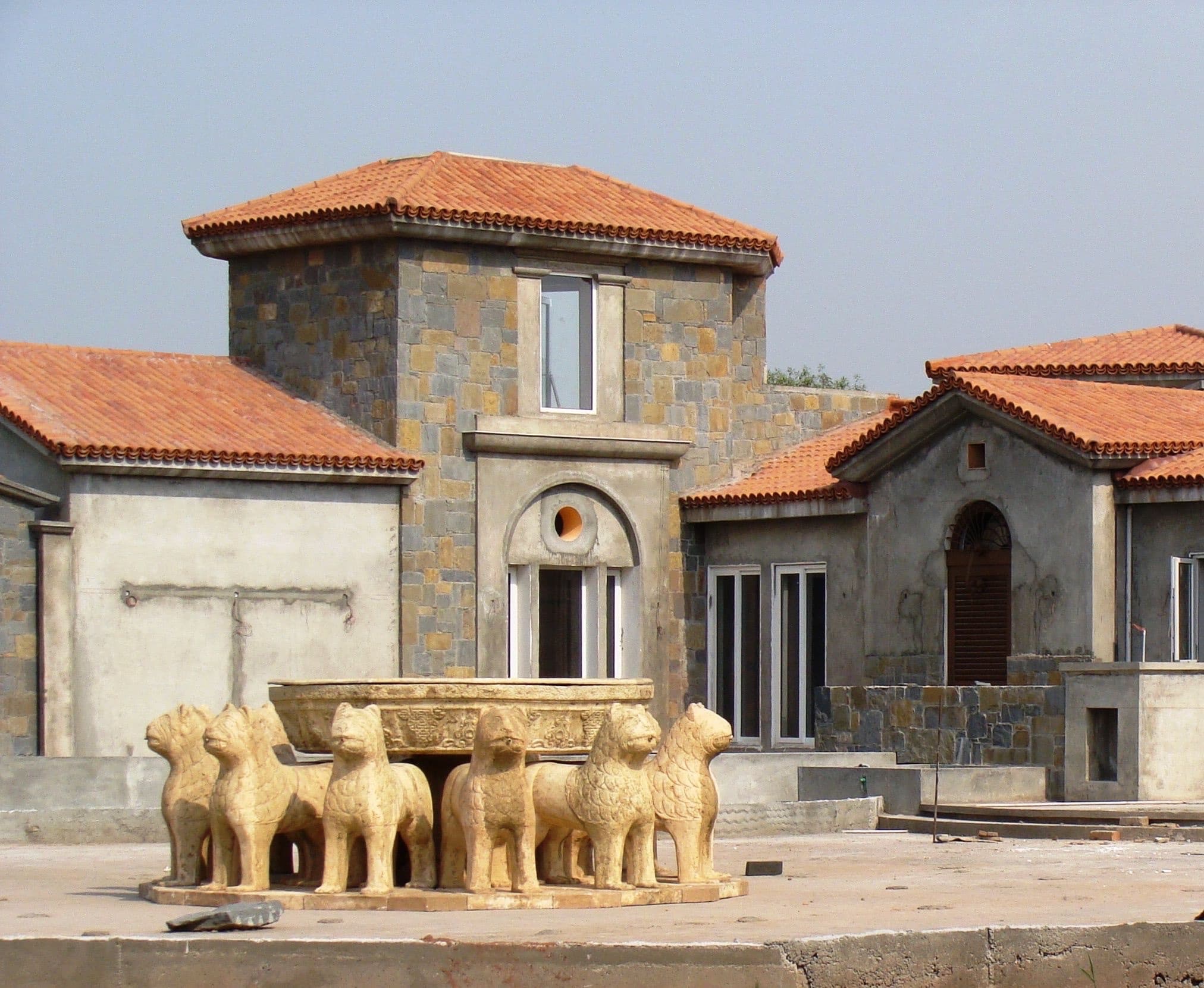 Classical stone fountain