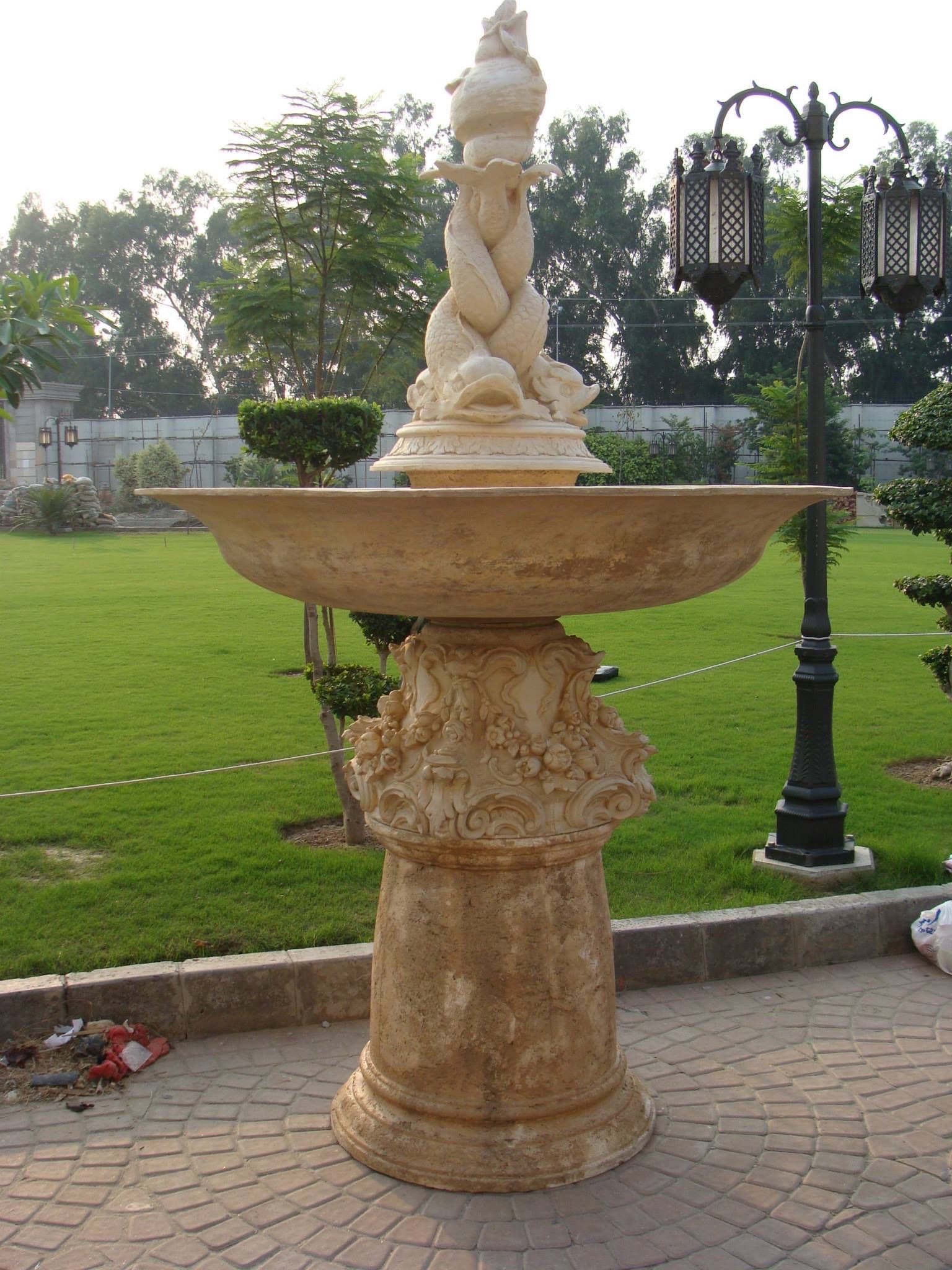 Classical stone fountain