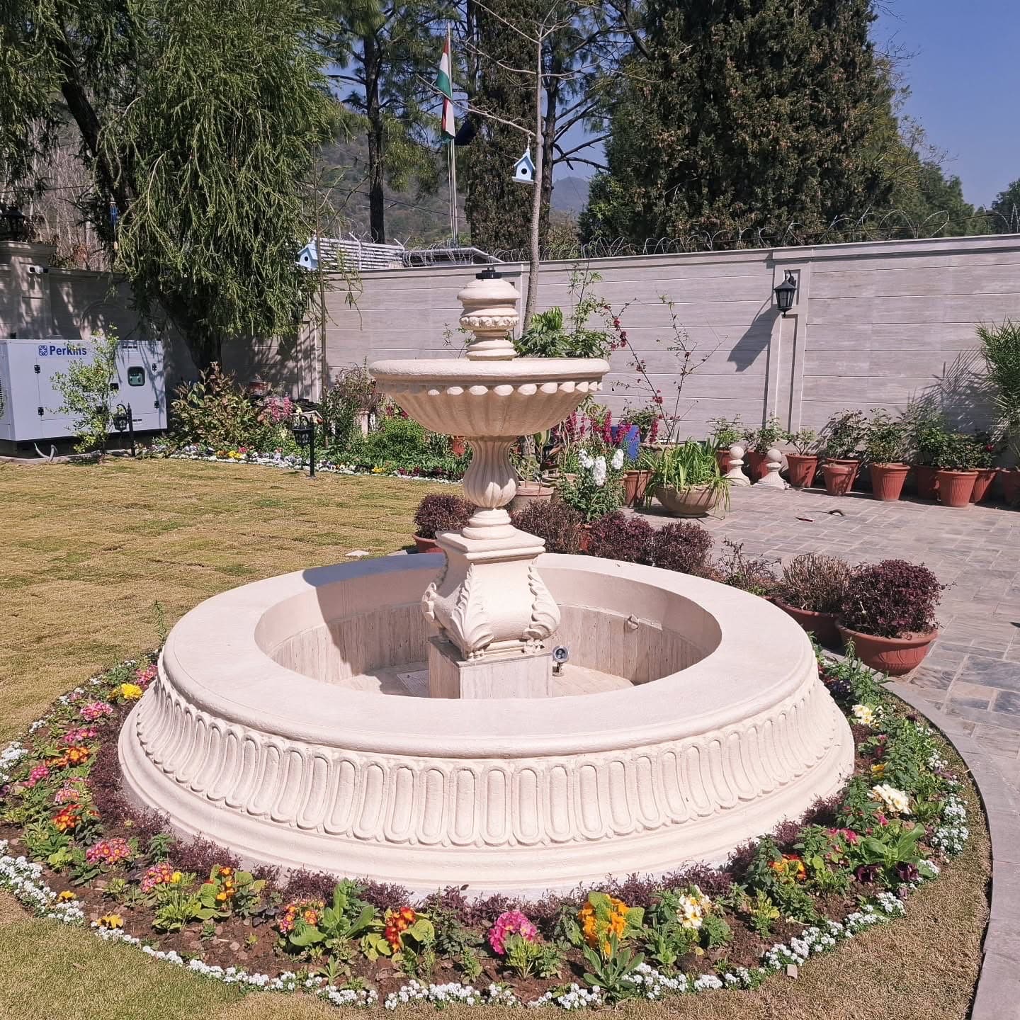 Classical stone fountain