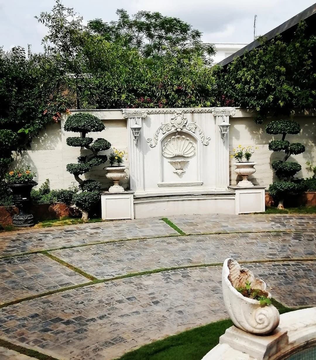 Classical stone fountain