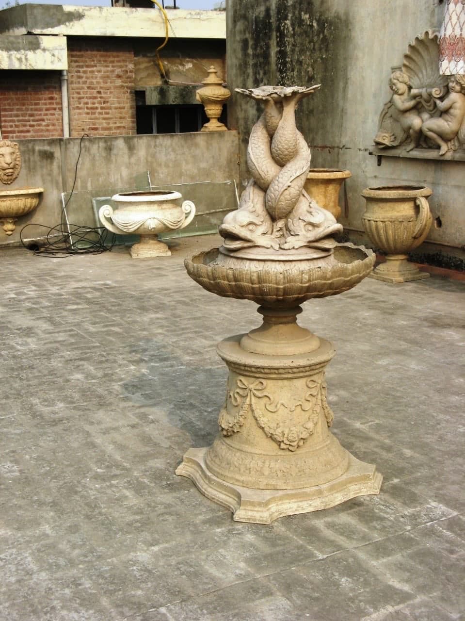 Classical stone fountain