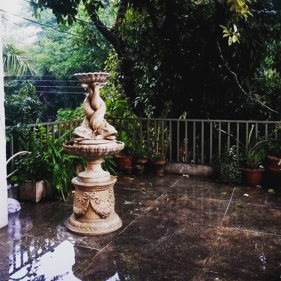 Classical stone fountain