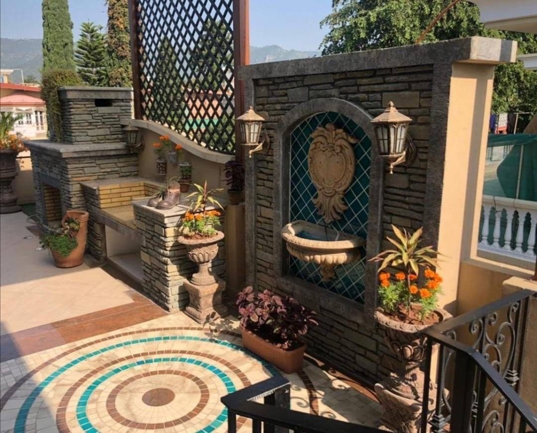 Classical stone fountain