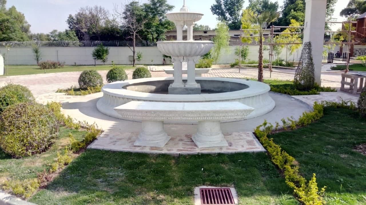 Classical stone fountain