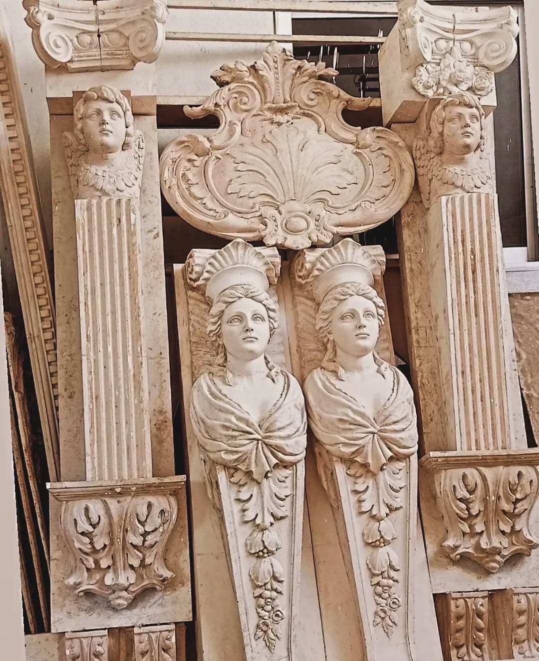 Plaster interior ornament: Stone is ingrained with Historical Memories