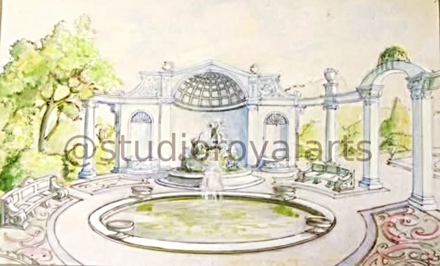 Design drawing by Studio Royal Arts: Utopian Landscape